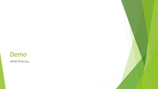 APIM Policies
 Inbound
 Backend
 Outbound
 On-Error
 