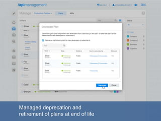 Managed deprecation and
retirement of plans at end of life
 