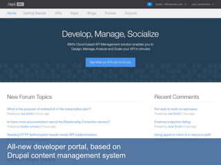 All-new developer portal, based on
Drupal content management system
 