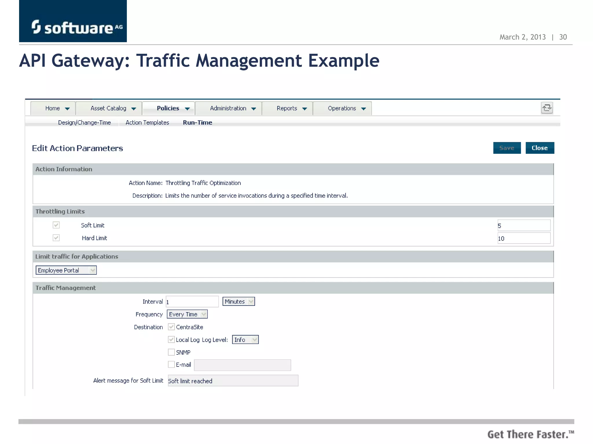 March 2, 2013 | 30


API Gateway: Traffic Management Example
 