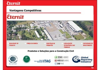 Vantagens Competitivas




            Produtos e Soluções para a Construção Civil




                                                          18
 