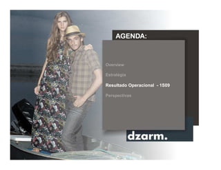 AGENDA:



Overview

Estratégia

Resultado Operacional - 1S09

Perspectivas
 