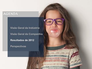 AGENDA



  Visão Geral da Indústria

  Visão Geral da Companhia

  Resultados de 2012

  Perspectivas
 