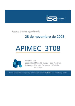 CTEEP - Convite para a Apimec - Novembro de 2008