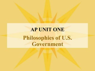 Philosophies of U.S.
Government
AP UNIT ONE
 