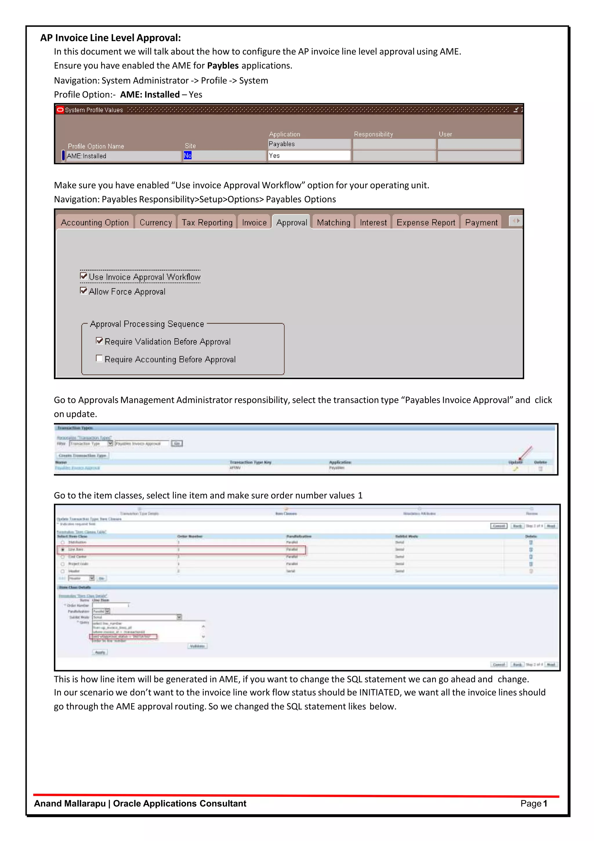 Ap invoice line level approval - R12 | PDF