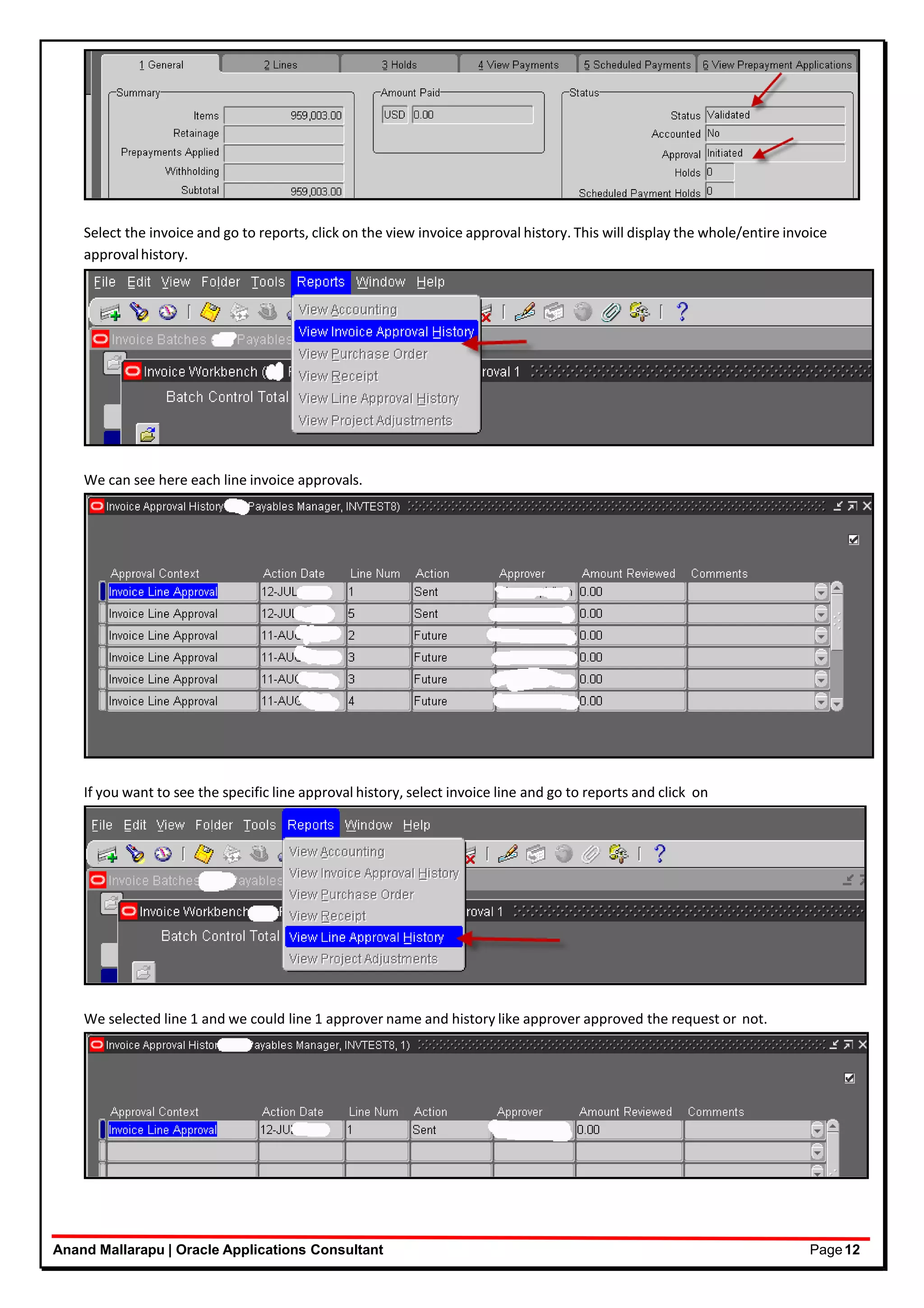 Ap invoice line level approval - R12 | PDF