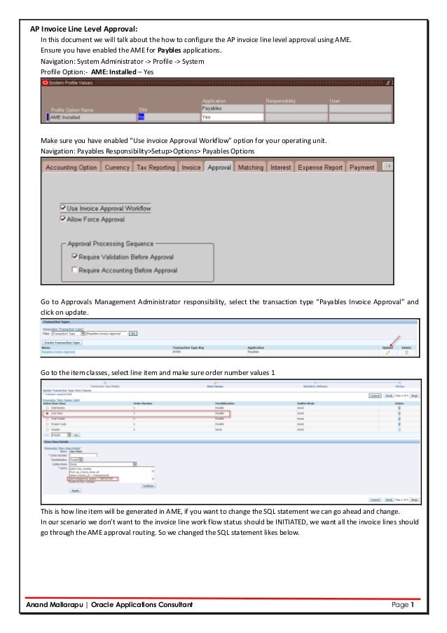 in invoice form apps oracle invoice  Ap R12 approval line  level
