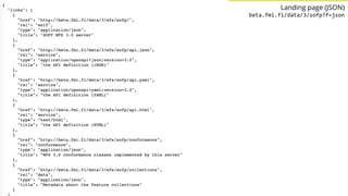 Landing page (JSON)
beta.fmi.fi/data/3/sofp?f=json
 