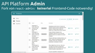 Fork von react-admin: keinerlei Frontend-Code notwendig!
API Platform Admin
 