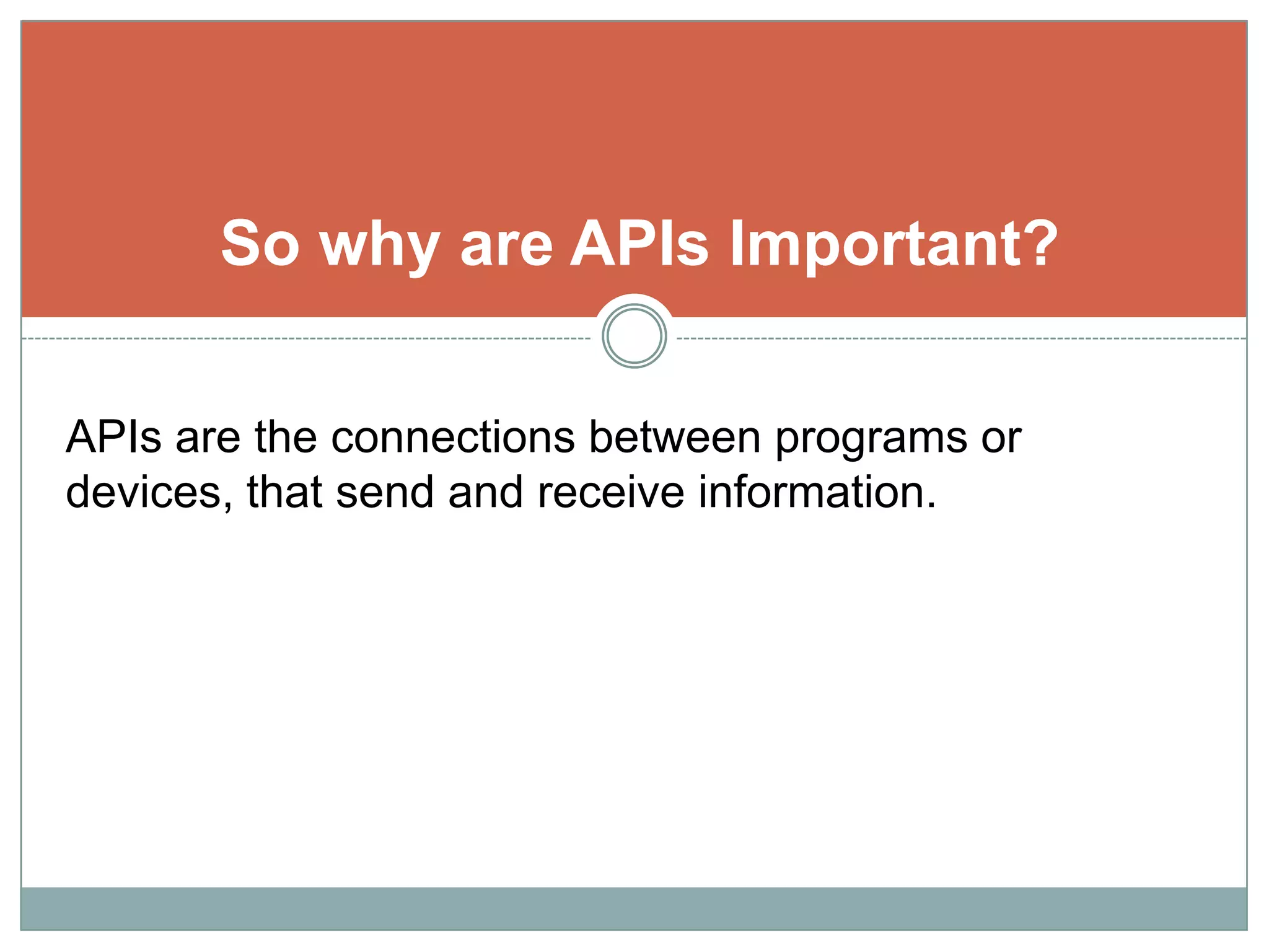 Web APIs have also made it possible to create mashups.A  side note on MashupsInternet mashups are commonly seen as the combination of  maps and search-locator services, or reader opinions and services.  They should also include real time updates that are only posted on one site/server and yet display in multiple applications online.Examples: Yelp, CitySearch, Angie’s List, Twitter, Facebook, etc.