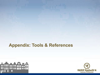 Appendix: Tools & References
 