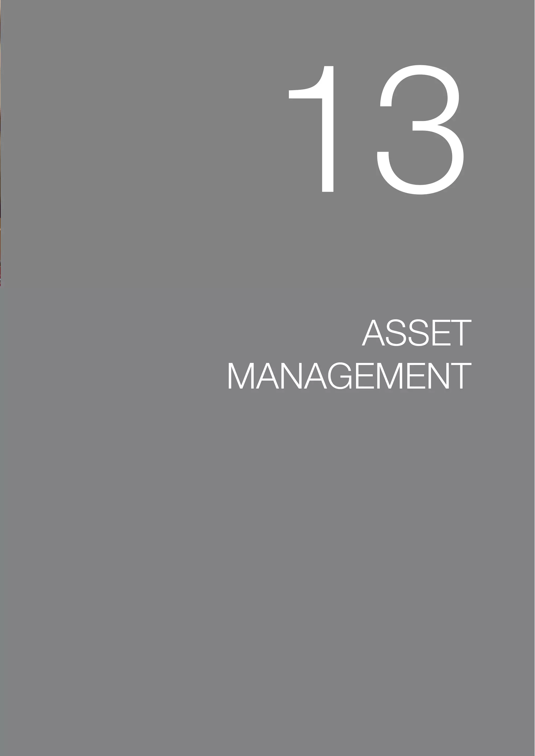 13
ASSET
MANAGEMENT
 