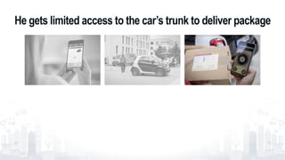 12
He gets limited access to the car’s trunk to deliver package
 