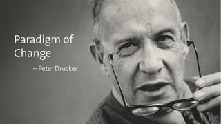Peter Ducker’s
Paradigm of
Change
Strategy, Tactics, Operations
37
Paradigm of
Change
-- Peter Drucker
 
