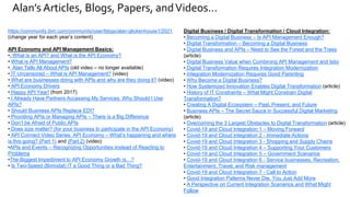 Alan’s Articles, Blogs, Papers, andVideos…
https://community.ibm.com/community/user/blogs/alan-glickenhouse1/2021
(change ...