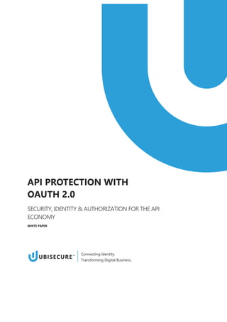 API PROTECTION WITH
OAUTH 2.0
SECURITY, IDENTITY & AUTHORIZATION FOR THE API
ECONOMY
WHITE PAPER
Connecting Identity.
Transforming Digital Business.
 