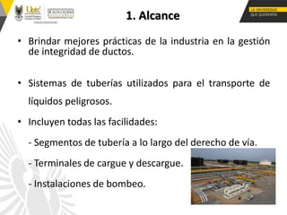 API RP 1160 Presentación para industria petrolera | PPTX