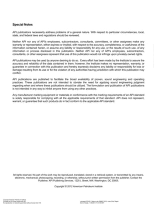 Api Note Reader Specifications API RP 4G. 2013. operation inspection maintenance | PDF