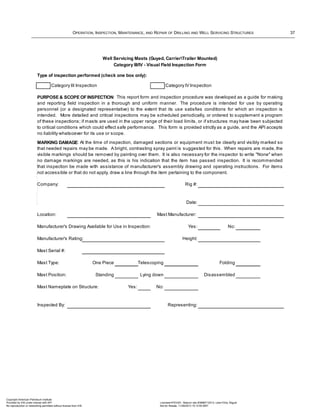 API RP 4G. 2013. operation inspection maintenance | PDF