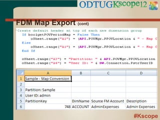 #Kscope
FDM Map Export (cont)
 