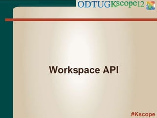 #Kscope
Workspace API
 
