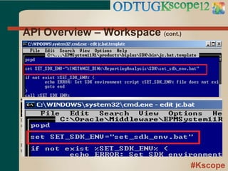 #Kscope
API Overview – Workspace (cont.)
 