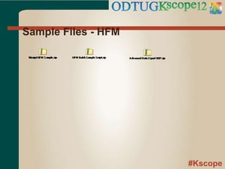 #Kscope
Sample Files - HFM
 