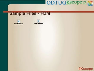 #Kscope
Sample Files - FDM
 