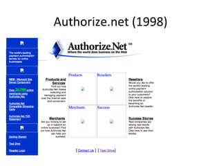 Authorize.net	
  (1998)	
  

 