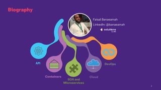 2
Biography
DevOps
Cloud
Faisal Banaeamah
LinkedIn: @banaeamah
SOA and
Microservices
Containers
API
 