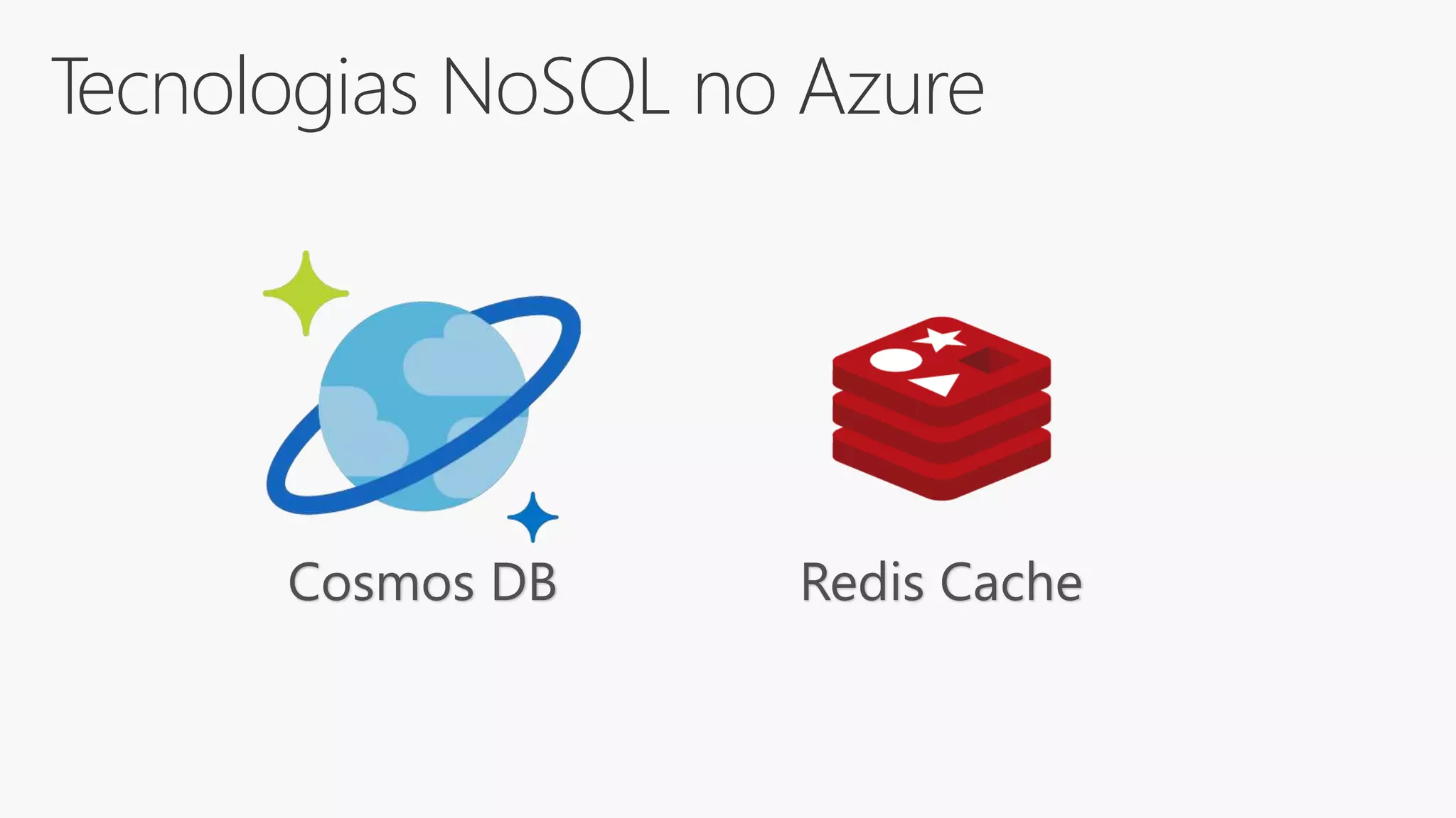 Tecnologias NoSQL no Azure
Cosmos DB Redis Cache
 