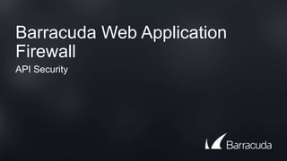 Barracuda Web Application
Firewall
API Security
 