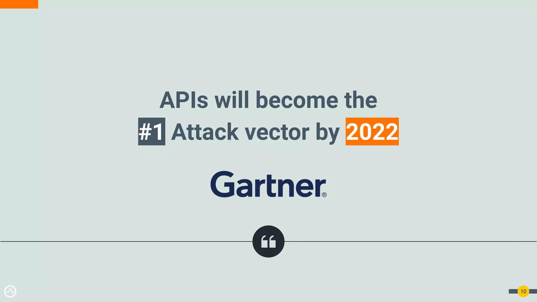 APIs will become the
#1 Attack vector by 2022
10
 