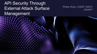 API Security Through
External Attack Surface
Management
 