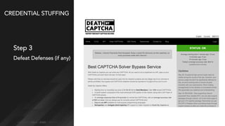CREDENTIAL STUFFING
Step 3
Defeat Defenses (if any)
 