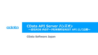 CData API Server ハンズオン | PPT