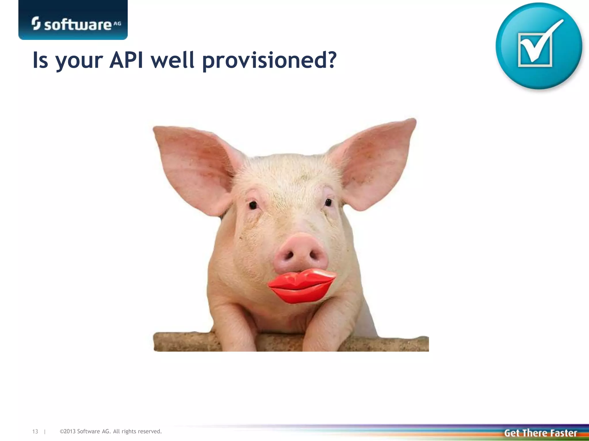 ©2013 Software AG. All rights reserved.13 |
Is your API well provisioned?
 