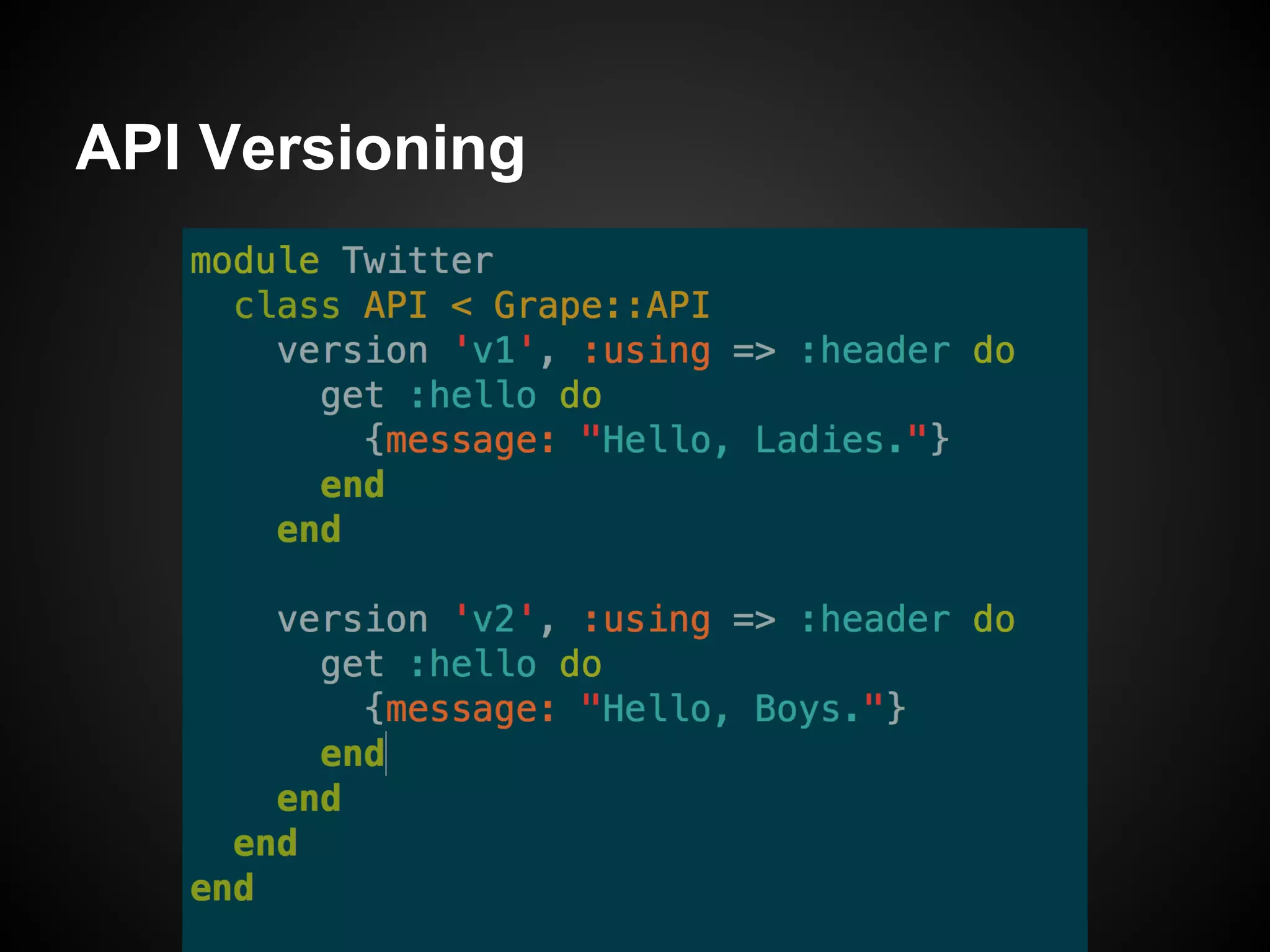 API Versioning
 