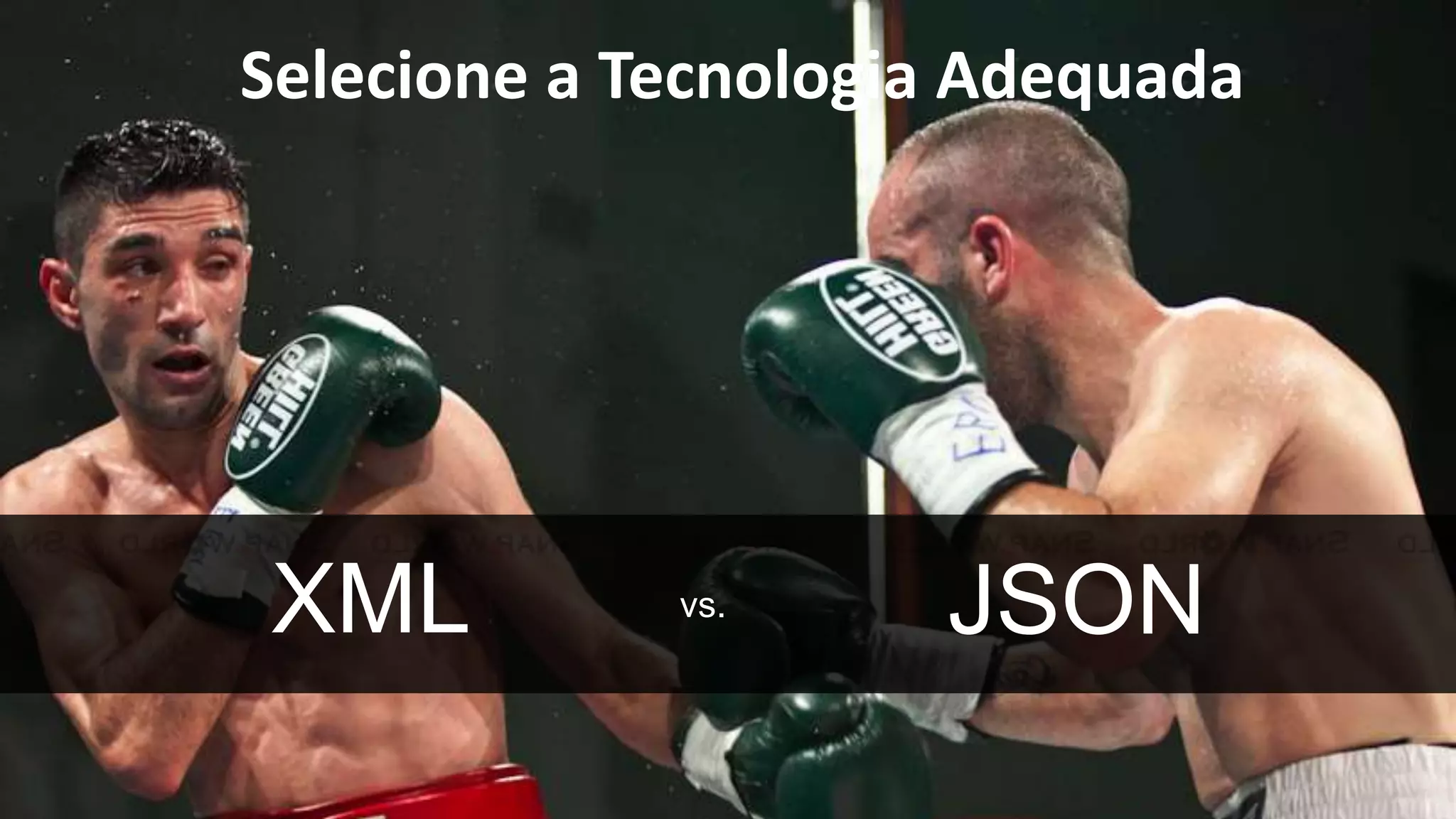 Selecione a Tecnologia Adequada 
XML vs. JSON 
 
