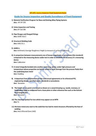 API SIFE-Source Inspector Fixed Equipment Notes-Dr. Samir Saad | PDF