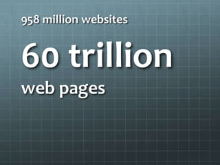 958 million websites
60 trillion
web pages
 