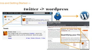 tros and Getting Started ->

twitter -> wordpress

 