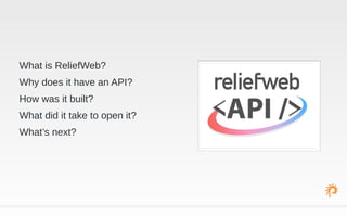 ReliefWeb's Journey from RSS Feed to Public API
