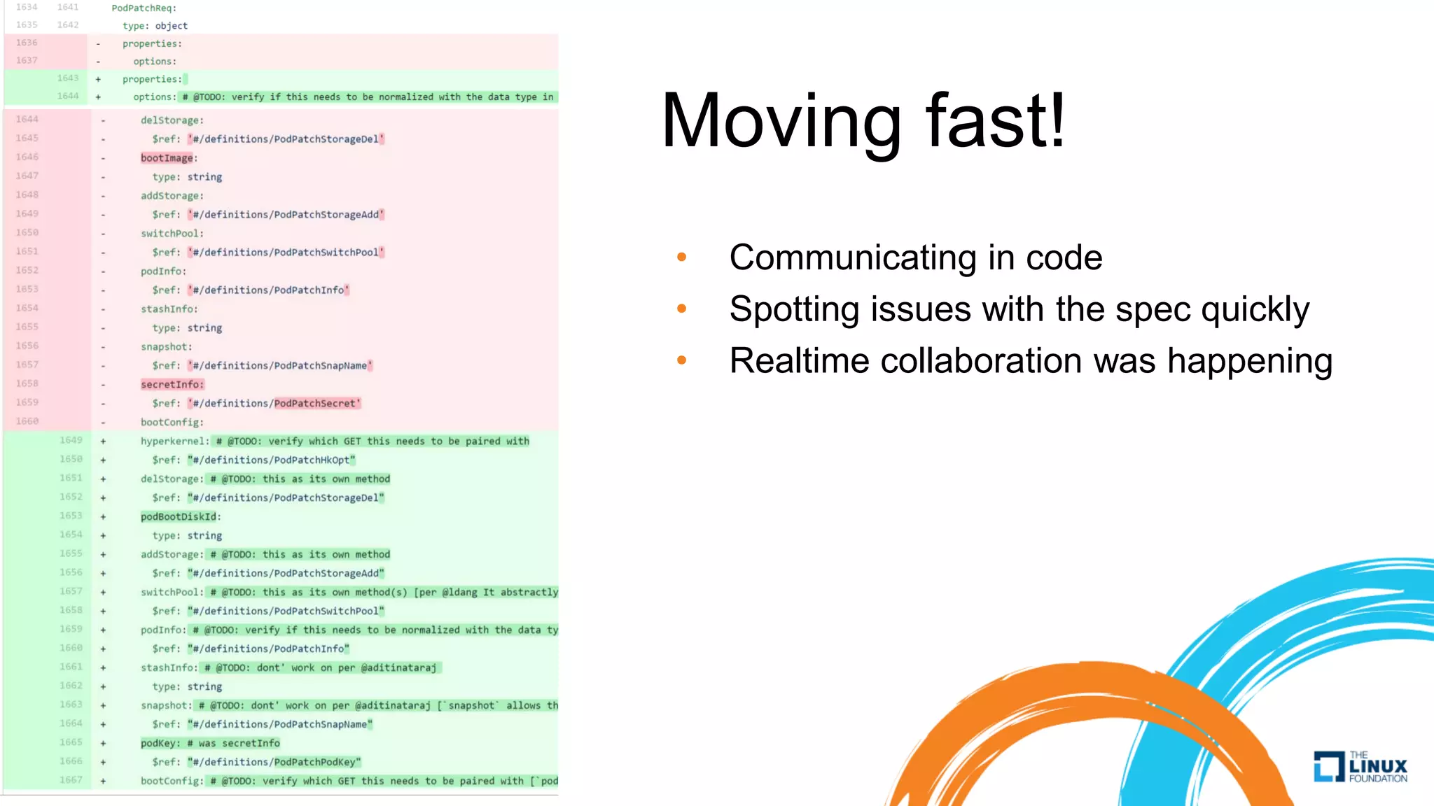 Contract-first API Development
Chris Busse | @busse | #apistrat
Moving fast!
• Communicating in code
• Spotting issues with the spec quickly
• Realtime collaboration was happening
 