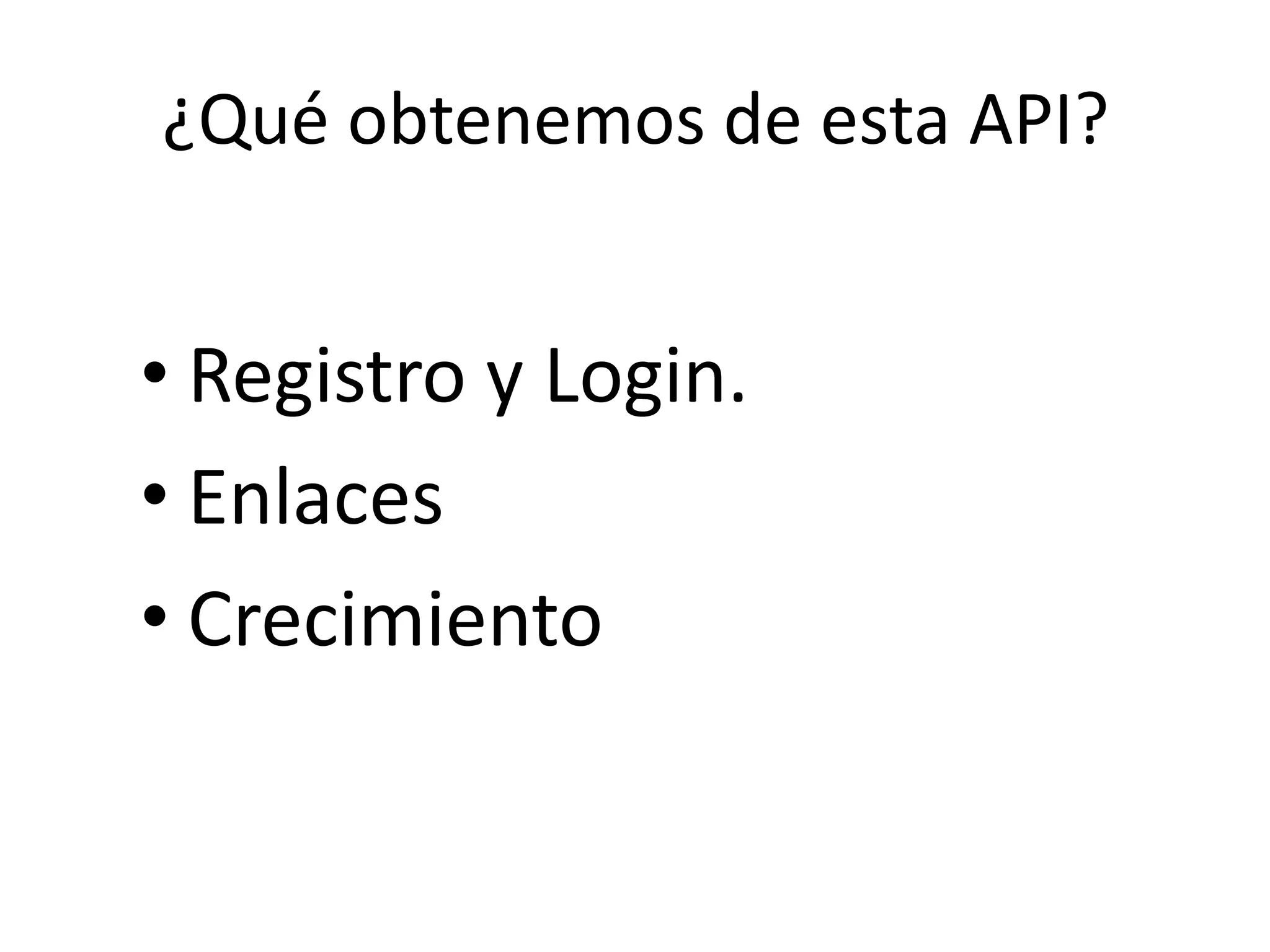 OAuth: conceptosAcceder a datos privados en otra aplicaciónAsí, una app puede ver mis datos en otraComo OpenID, se dan permisos en el proveedorNO como OpenID, es para acceder por mí a otra app.Google permite un híbrido