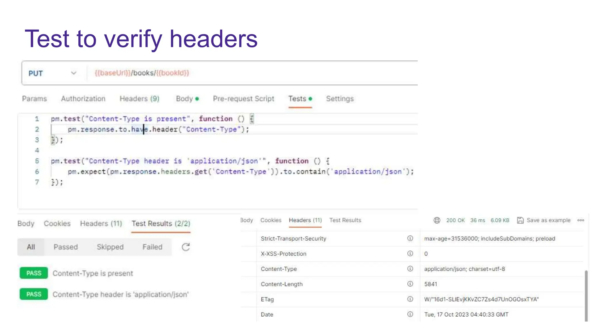 Test to verify headers
 