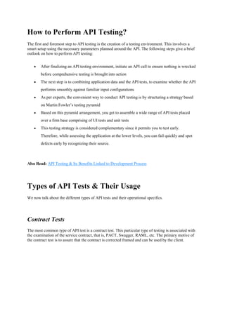 Api testing and steps to do it | PDF