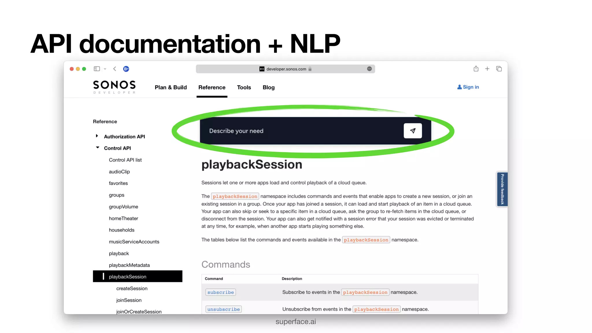 superface.ai API documentation + NLP 