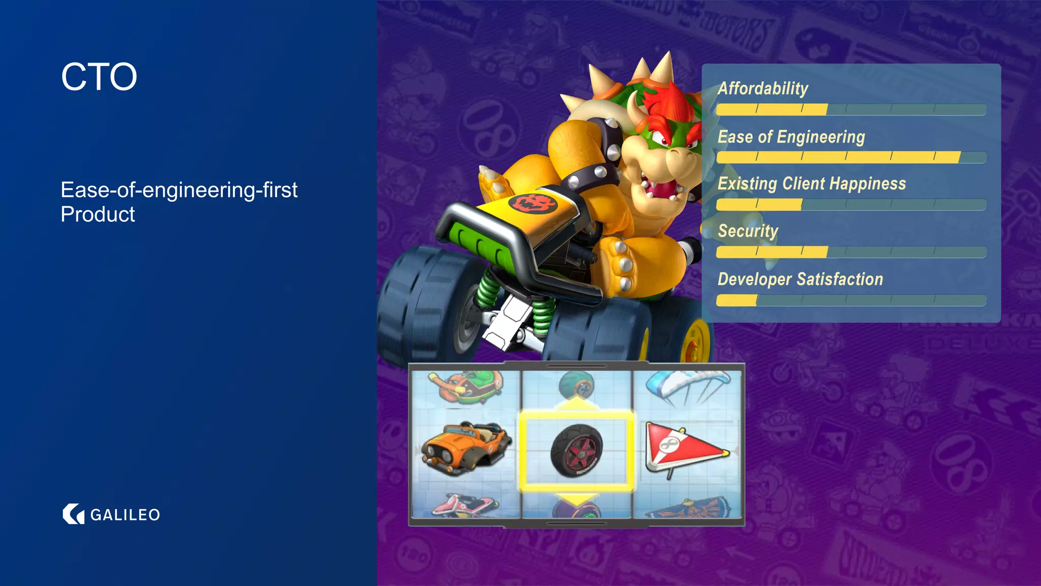 CTO
Ease-of-engineering-first
Product
 